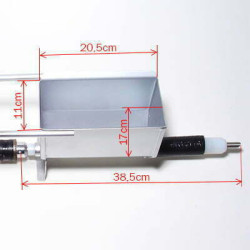 Dimensions of the container of the grouting device