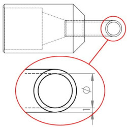 Dimensioned dimensions of the nozzle of the grouting machine